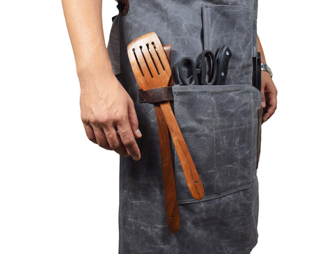 Turin Waxed Canvas Apron - Ash Grey