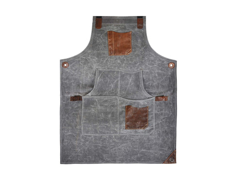 Turin Waxed Canvas Apron - Ash Grey