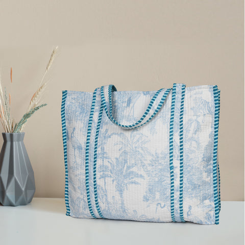 Quilted Cotton  Tote Bag