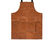 Chef & Artist Apron in Full Grain Leather – Tan Brown