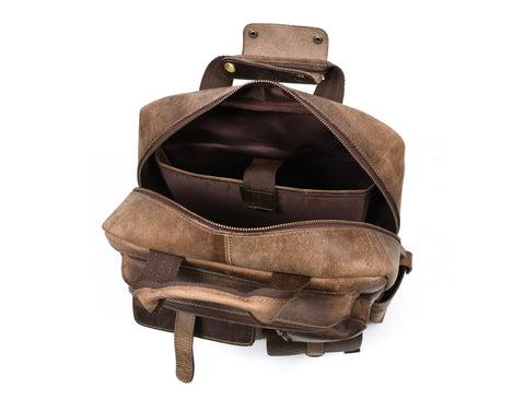 Vintage Leather Backpack Hunter Brown