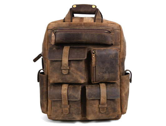 Vintage Leather Backpack Hunter Brown