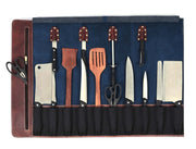 Top Grain Leather Knife Roll – 8 Slot Travel Case