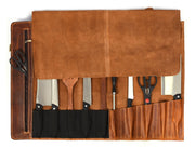 Tan Leather Knife Roll – Handcrafted in Top Grain Leather