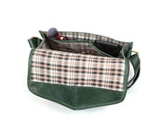 Handcrafted Green Leather Crossbody Bag for Women – Vintage Satchel with Multiple Compartments