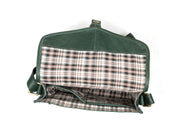 Handcrafted Green Leather Crossbody Bag for Women – Vintage Satchel with Multiple Compartments