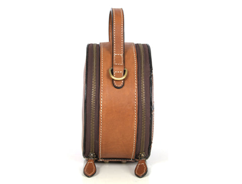 Leather Round Crossbody Bag | LB-520