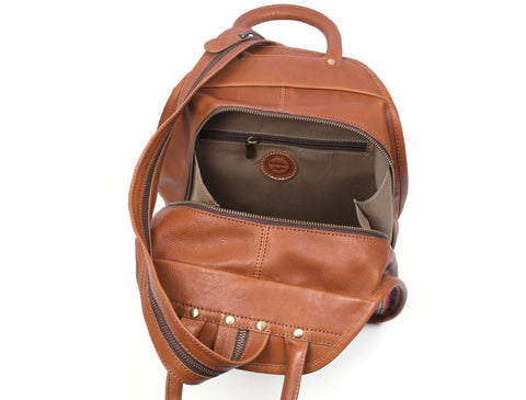 Hampshire Backpack Jacquard with Leather - Tan