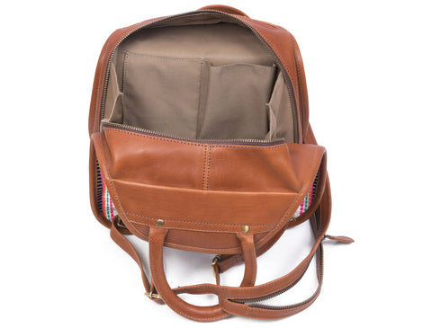 Hampshire Backpack Jacquard with Leather - Tan