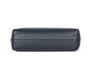 Cabrini Navy & Blue Leather Pouch – Pebble-Grain Texture