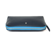 Cabrini Navy & Blue Leather Pouch – Pebble-Grain Texture