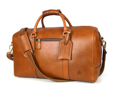 Taranto Leather Weekender Bag - Chestnut