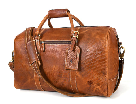 Taranto Leather Weekender Bag - Gingerbread