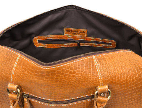 Taranto Leather Weekender Bag  - Sulfur Tan