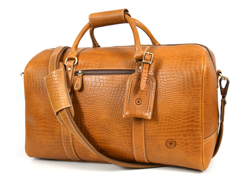 Taranto Leather Weekender Bag  - Sulfur Tan