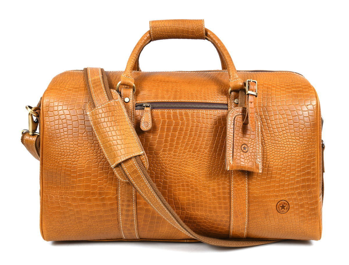 Taranto Leather Weekender Bag  - Sulfur Tan