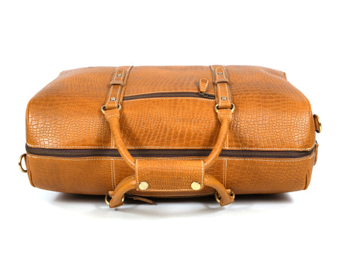 Taranto Leather Weekender Bag  - Sulfur Tan