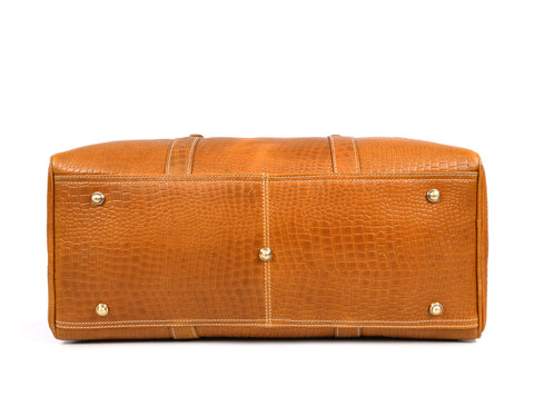 Taranto Leather Weekender Bag  - Sulfur Tan