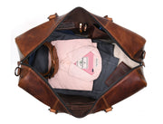 Full Grain Leather Weekender Bag – NY Brown