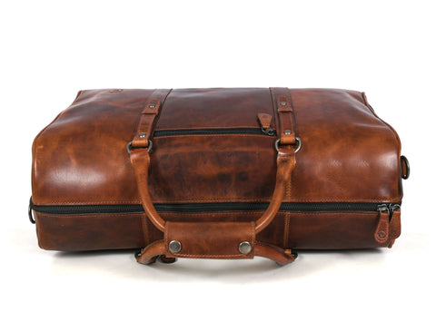 Taranto Leather Weekender Bag  - NY Brown