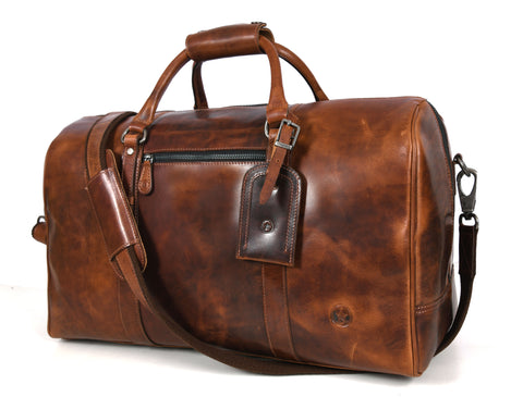 Taranto Leather Weekender Bag  - NY Brown