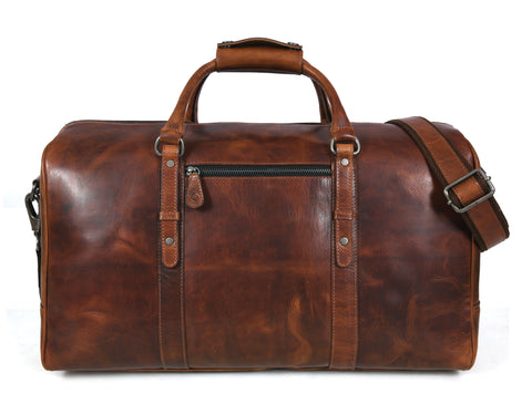 Taranto Leather Weekender Bag  - NY Brown