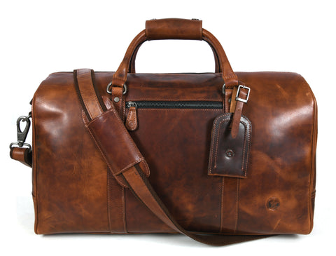 Taranto Leather Weekender Bag  - NY Brown