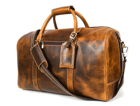 Taranto Leather Weekender Bag  - Hickory