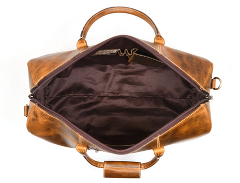 Taranto Leather Weekender Bag  - Hickory