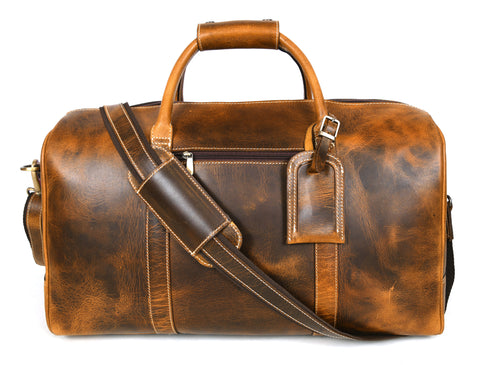 Taranto Leather Weekender Bag  - Hickory