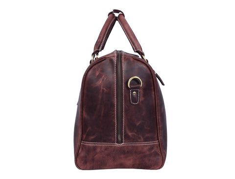 Taranto Leather Weekender Bag - Hickory Brown