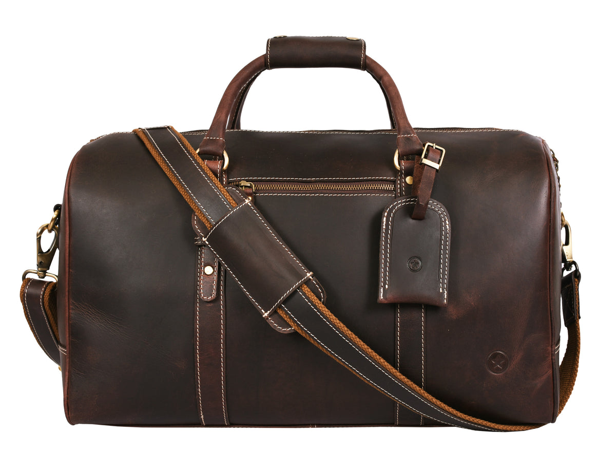 Taranto Leather Weekender Bag Combo - Walnut Brown