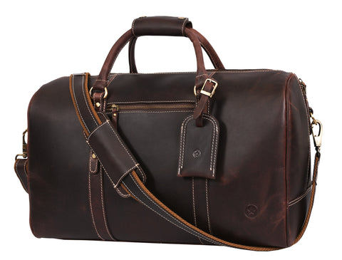 Taranto Leather Weekender Bag Combo - Walnut Brown