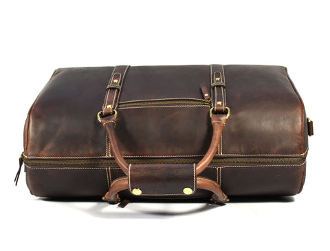 Taranto Leather Weekender Bag  - Walnut Brown