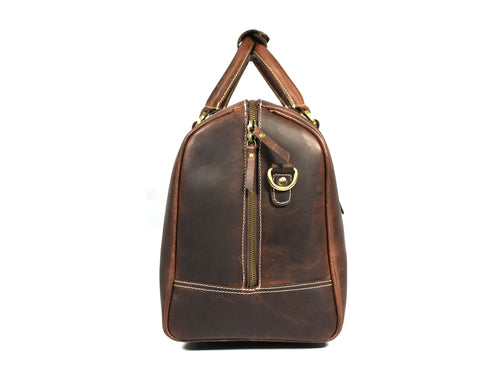 Taranto Leather Weekender Bag  - Walnut Brown