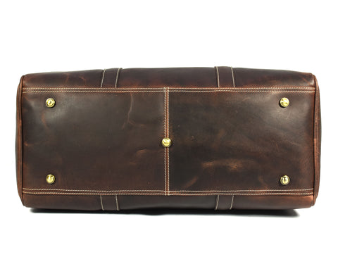 Taranto Leather Weekender Bag  - Walnut Brown