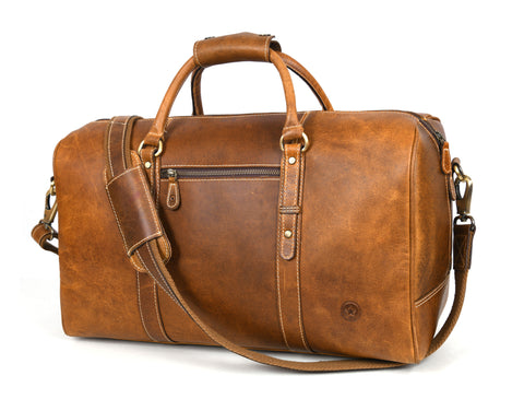 Taranto Leather Weekender Bag  - Tawny Brown