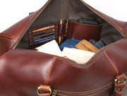 Full Grain Leather Weekender Combo – Pecan Brown
