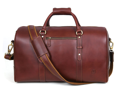 Taranto Leather Weekender Bag Combo - Pecan Brown