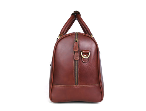 Taranto Leather Weekender Bag Combo - Pecan Brown