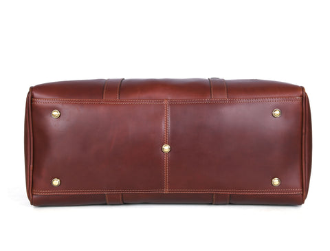 Taranto Leather Weekender Bag Combo - Pecan Brown