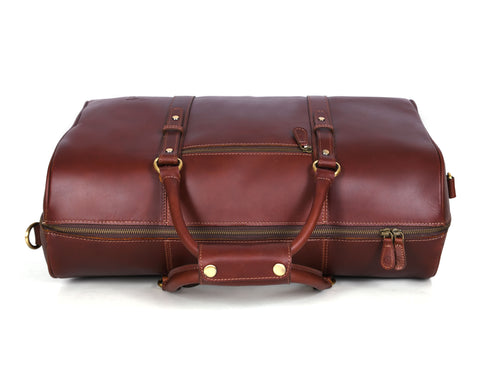 Taranto Leather Weekender Bag Combo - Pecan Brown