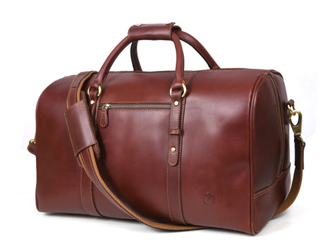 Taranto Leather Weekender Bag Combo - Pecan Brown