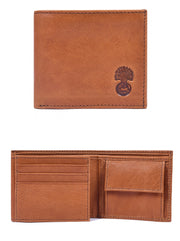 Cabrini Arlo Tan Bifold Wallet with Flip ID Window & Flap Pocket