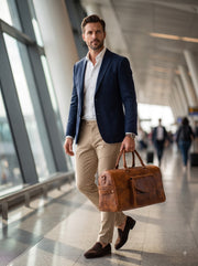 The Voyager Heritage – Premium Vintage Leather Travel Duffle Bag