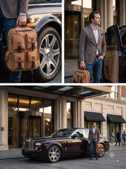 Premium Canvas & Leather Backpack – Multi-Compartment Travel & Laptop Backpack