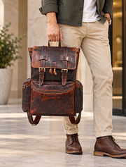 Montavio Vintage Brown  Leather Backpack