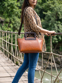 Cabrini Polaris Leather Shopper Bag – Tan Brown