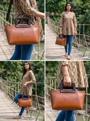 Cabrini Polaris Leather Shopper Bag – Tan Brown
