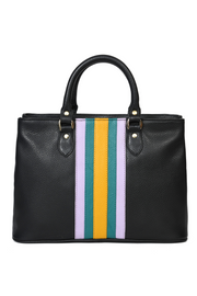 Leather Stripe Hand Bag
